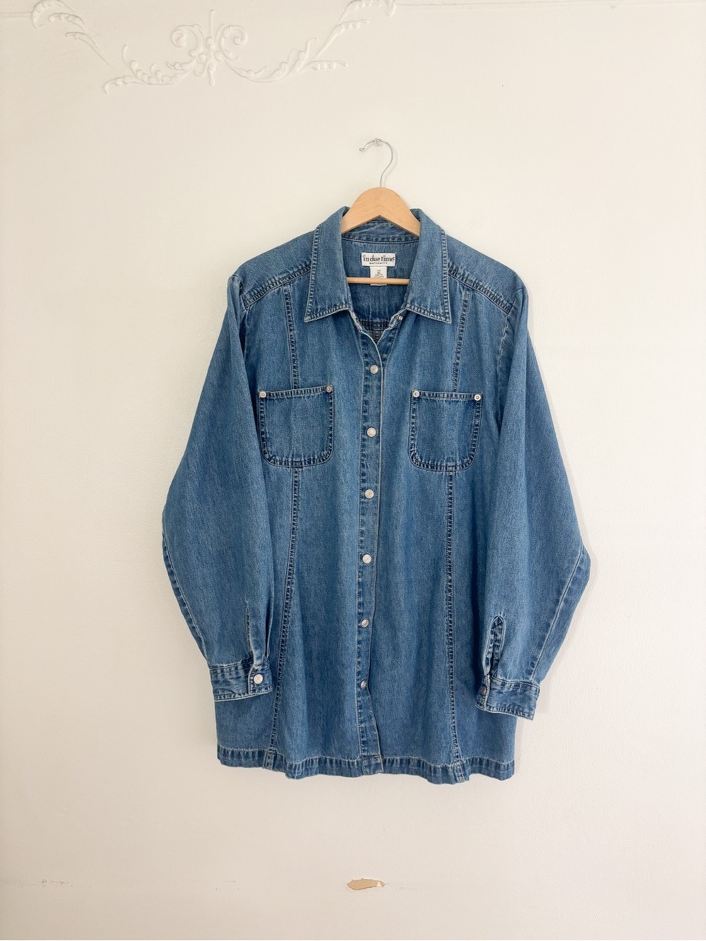 Vintage Blue Denim Button-Down Shirt